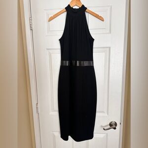 EUC Michael Kors Collection Black Halter Dress with Choker Collar